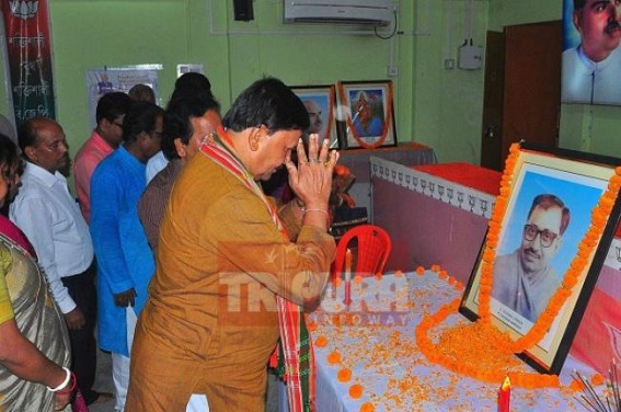 BJP remembers RSS thinker, co-founder of BJP Pandit Deendayal Upadhyay. TIWN Pic Sep 25